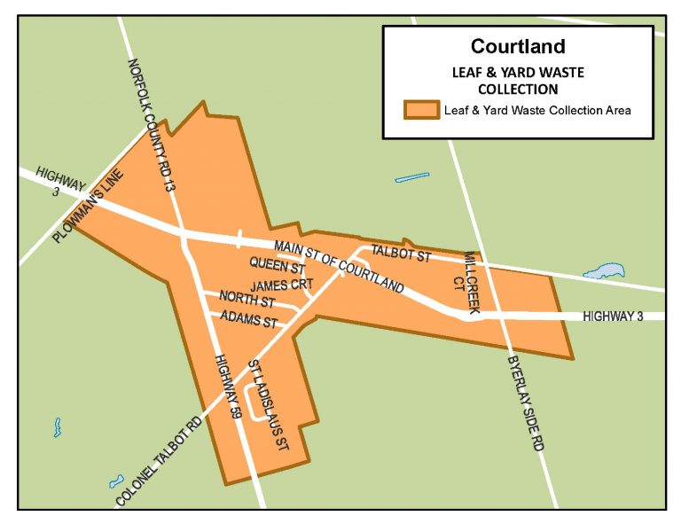 Leaf and yard waste area in Courtland