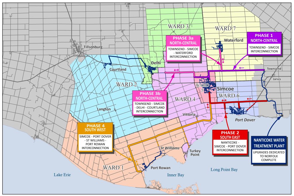 Map of Phase 4: Port-Dover – Simcoe- St. Williams-Port Rowan