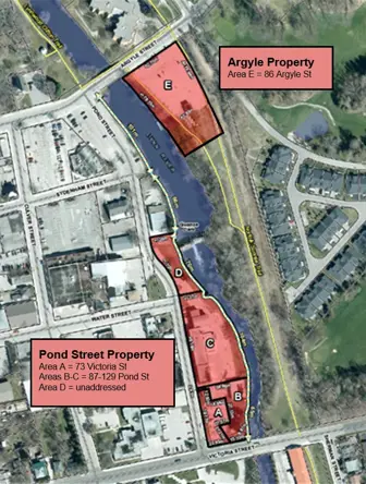 River Front Lands map