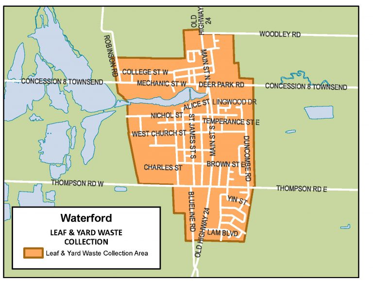 Leaf and yard waste area in Waterford