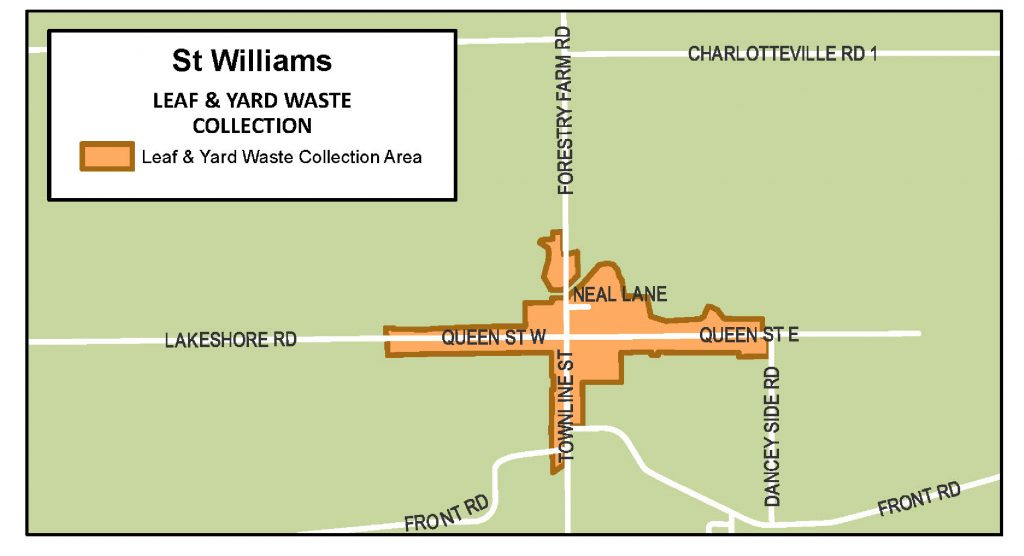 Leaf and yard waste area in St. Williams