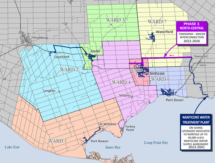 Map of Phase 1: Simcoe – Implementation in Progress