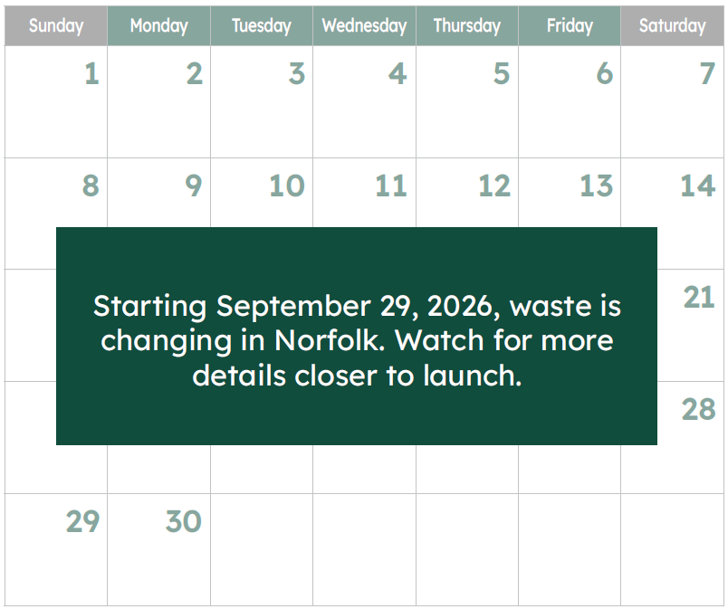 November waste Calendar