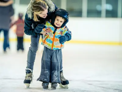 Toddler ice skating