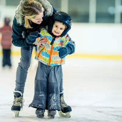 Toddler ice skating